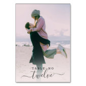 2パーソナライズされた人の写真の手がレタ結婚ード テーブルナンバー (裏面)