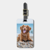 2パーソナライズされた写真カスタムの犬を作成 ラゲッジタグ (正面縦)