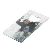 2パーソナライズされた写真テンプレート両面 クレジットカード栓抜き (裏面アングル)