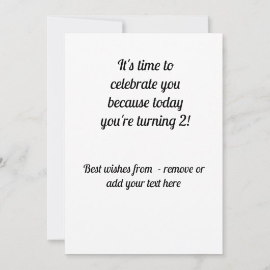 2パーソナライズされた回目の誕生日おめでとうございます カード (裏面)