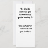 2パーソナライズされた回目の誕生日おめでとうございます カード (裏面)