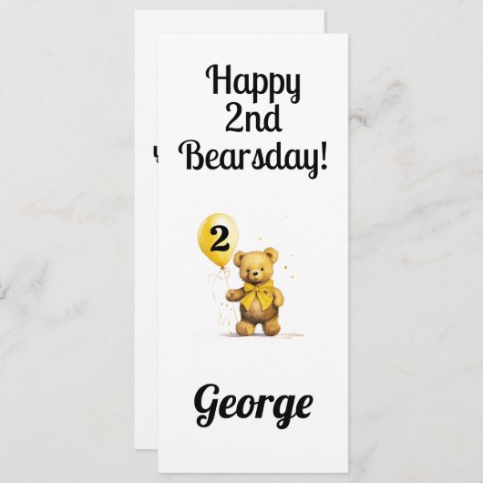 2パーソナライズされた回目の誕生日おめでとうございます カード (正面/裏面)