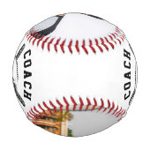 2パーソナライズされた枚の写真とチーム名を持つコーチ 野球ボール (裏面)