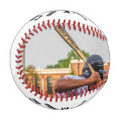 2パーソナライズされた枚の写真とチーム名を持つコーチ 野球ボール (正面左)