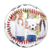 2パーソナライズされた枚の写真とチーム名を持つコーチ 野球ボール (正面左)