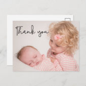 2パーソナライズされた番目のベビー写真ありがとう 案内ポストカード (正面/裏面)