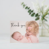 2パーソナライズされた番目のベビー写真ありがとう 案内ポストカード (スタンド正面)