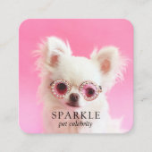2パーソナライズされた Photo Dog PetソーシャルメディアQRコード スクエア名刺 (正面)