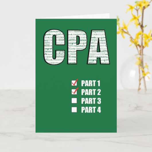2パーツの合格CPAおめでとうございます カード (黄色い花)