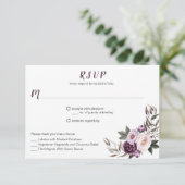 #2パープルプラムピンク牡丹の花束メニューの選択 出欠カード (スタンド正面)