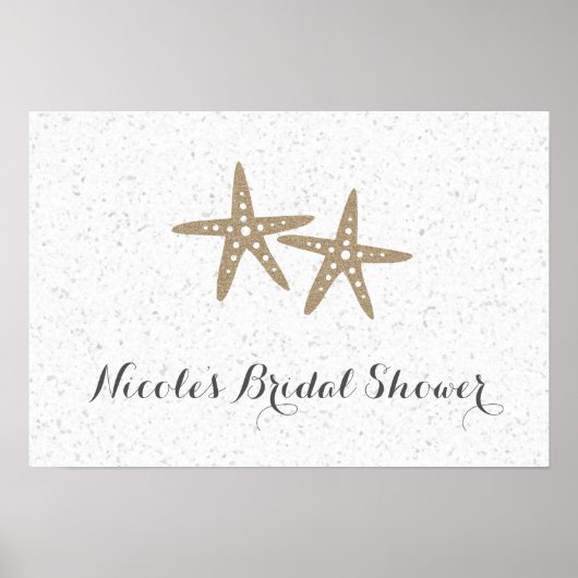 2ヒトデビーチブライダルシャワーパーティーバナー ポスター (正面)