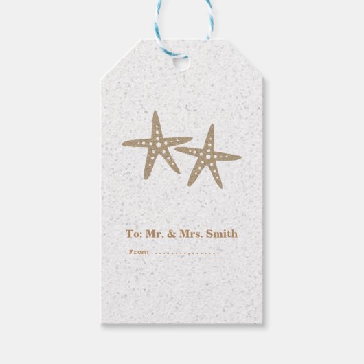 2ヒトデビーチブライダルシャワー結婚のギフトラベル ギフトタグ (正面)