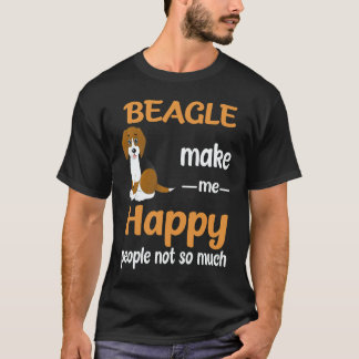 2ビーグルは私を幸せにする 人間はそれほど ビーグル Tシャツ