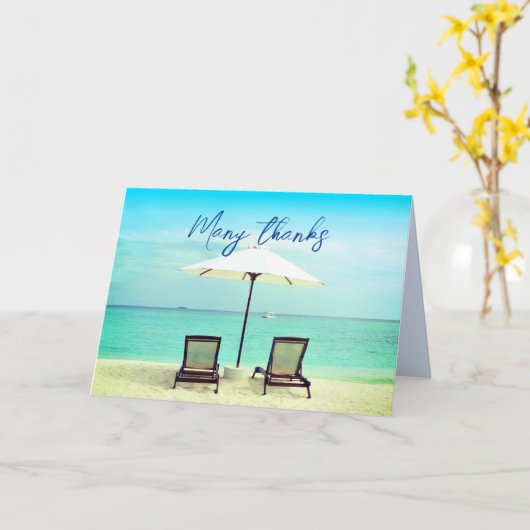 2ビーチチェアパラダイス折り畳みノー空白のトカード カード (黄色い花)