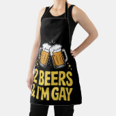 2ビール&私はゲイLGBTQおもしろいプライドAlly Rainbow エプロン (インサイチュ)