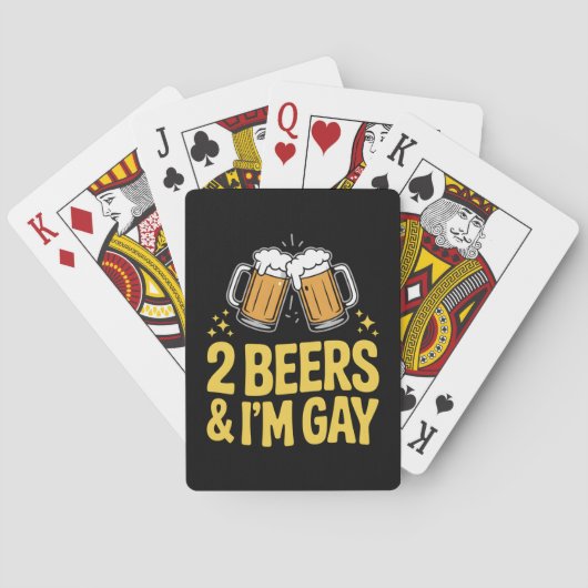 2ビール&私はゲイLGBTQおもしろいプライドAlly Rainbow トランプ (裏面)