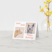 2ピグレスバースデーカード カード (黄色い花)