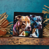 2ピットブルズポートレート フォトプラーク (側面)