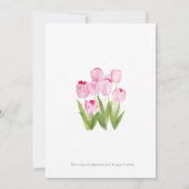2ピンクのチューリップ水色 招待状 (裏面)
