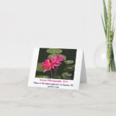 2ピンクの睡蓮グリーティングカード#1 7711 カード (裏面)