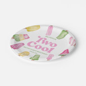 2ピンククールレトロポプシクル2nd誕生日パーティー ペーパープレート (アングル)