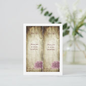 2ピンクツリーブックマーク日付の保存 ポストカード (スタンド正面)