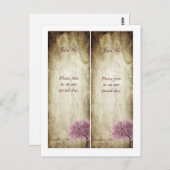 2ピンクツリーブックマーク日付の保存 ポストカード (正面/裏面)