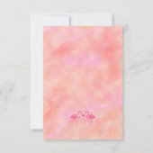 2ピンクフラミンゴスウォーターカラービーチ結婚式RSVP 出欠カード (裏面)
