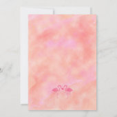 2ピンクフラミンゴスウォーターカラー結婚式招待状 招待状 (裏面)