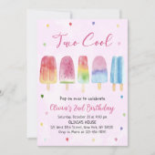 2ピンクポスクールシクルガールバースデーパーティー 招待状 (正面)