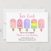 2ピンクポスクールシクル誕生日 招待状 (正面)