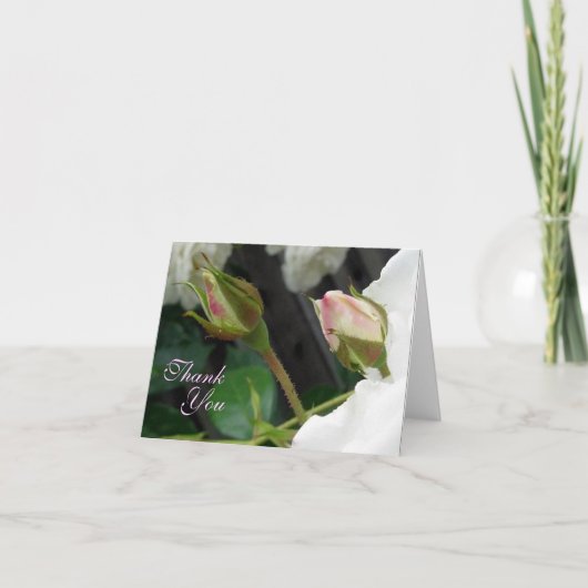 2ピンクローズバッドありがとうノートカード サンキューカード (正面)
