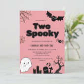 2ピンク不気味ハロウィーン2回目の誕生日パーティー 招待状 (スタンド正面)