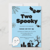 2ピンク不気味ハロウィーン2回目の誕生日パーティー 招待状 (正面)