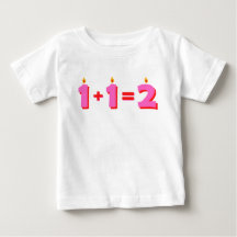 2ピンク2nd誕生日ベビーガールTシャツ