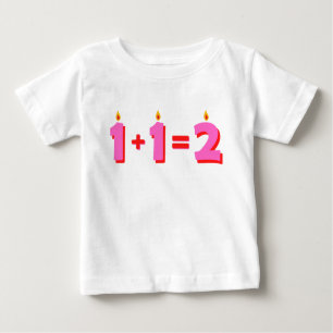 2ピンク2nd誕生日ベビーガールTシャツ ベビーTシャツ