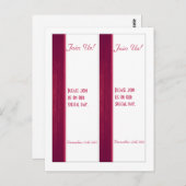 2ピンク/白の木目の結婚しおり ポストカード (正面/裏面)