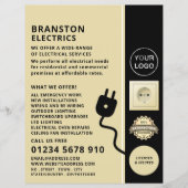 2ピン電源ソケットおよびプラグ、電気技師の広告 チラシ (正面)