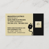 2ピン電源ソケットおよびプラグ、電気技師 名刺 (正面)