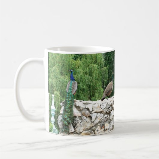 2ピーコックガーデンフォトホワイトマグカップ コーヒーマグカップ (左)