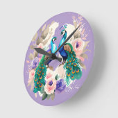 2ピーコックパープル ラウンド壁時計 (傾斜)
