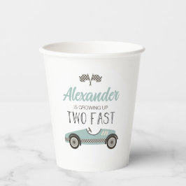 2ファストブルーレースカー誕生日 紙コップ