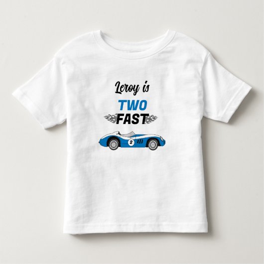 2ファストブルーヴィンテージレースカーボーイ誕生日 トドラーTシャツ (正面)