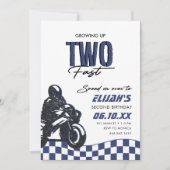 2ファストボーイズモータークロスダートバイク誕生日 招待状 (正面)