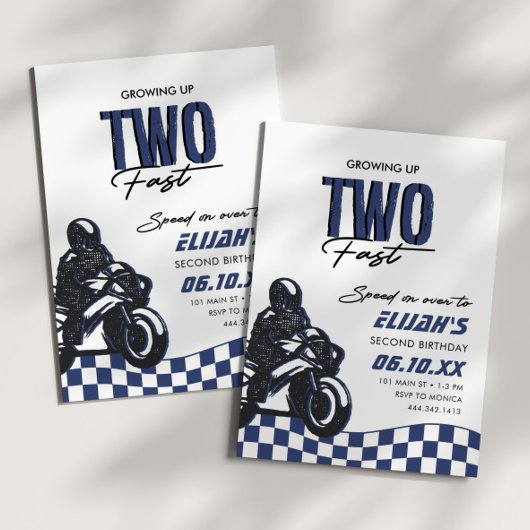 2ファストボーイズモータークロスダートバイク誕生日 招待状