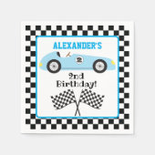 2ファストレーサーブルーレーシングボーイ誕生日 スタンダードカクテルナプキン (正面)