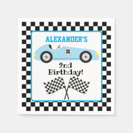 2ファストレーサーブルーレーシングボーイ誕生日 スタンダードカクテルナプキン
