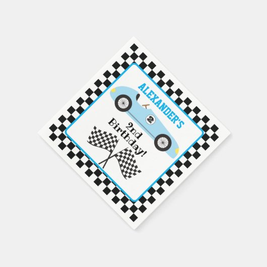 2ファストレーサーブルーレーシングボーイ誕生日 スタンダードカクテルナプキン (角)