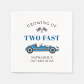 2ファストレーシングカー2nd誕生日お祝い スタンダードカクテルナプキン (正面)