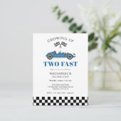 2ファストレーシングカー2nd誕生日お祝い ポストカード (スタンド正面)